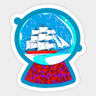 A Snow Globe with Clipper Ship Sticker